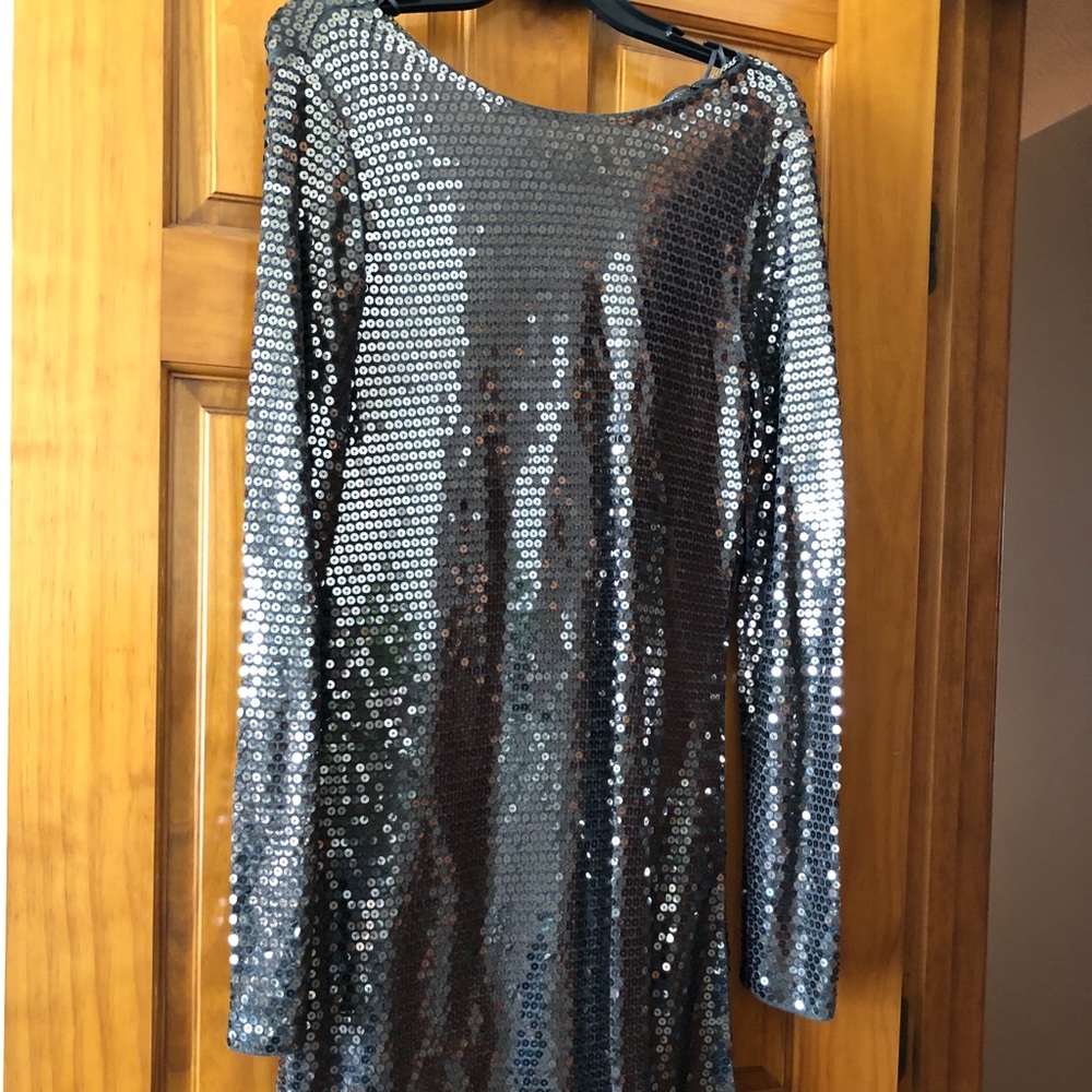 NWT Michael Kors NYE Sequin Low Back Dress Sz LG